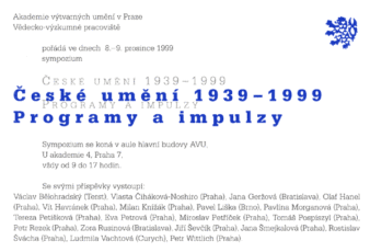 Programmes and Impulses / Czech Art 1939-1999