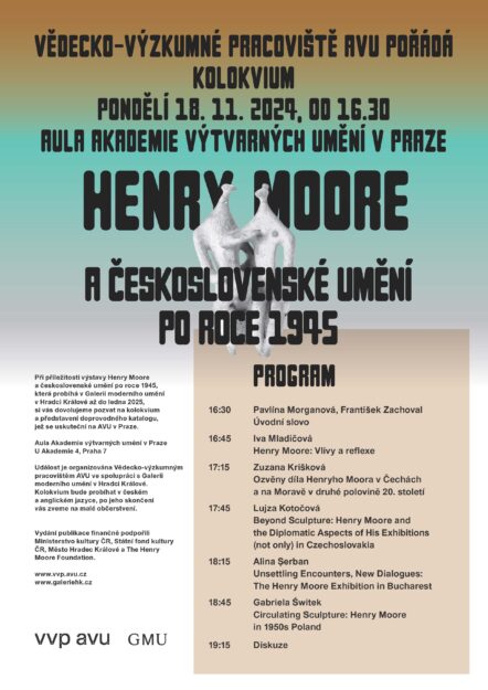 Kolokvium Henry Moore a československé umění po roce 1945 – 18. 11. 2024 od 16:30