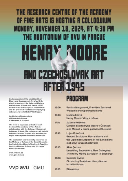 Colloquium Henry Moore and Czechoslovak Art After 1945 – 18. 11. 2024 from 16:30